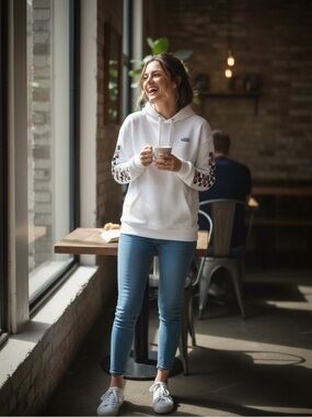 Vans skateboard normcore hoodie sweatshirt cotton  white casual comfy size small